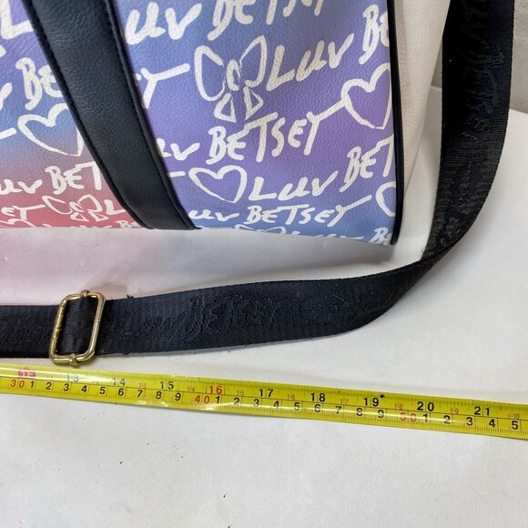 Luv Betsey by Betsey Johnson Multicolor Heart Graffiti Weekender Travel Bag - Picture 6 of 14